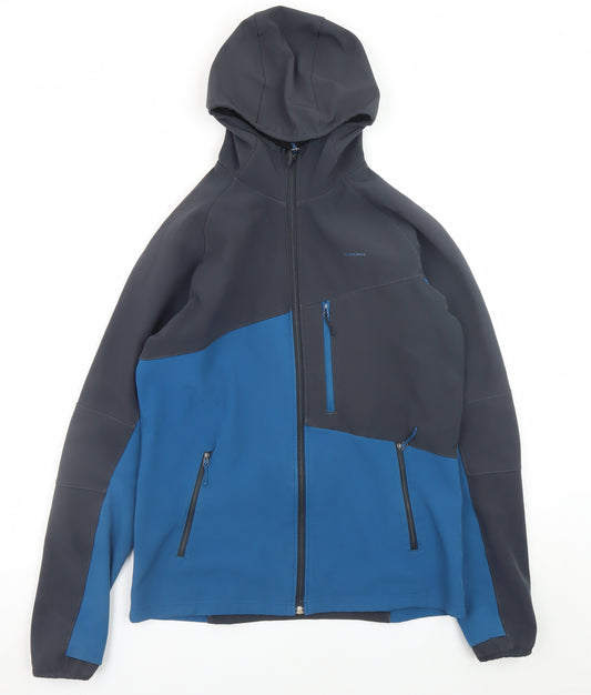 Quechua Boys Blue Softshell Hooded Outdoor Jacket 14-15 Years Windproof