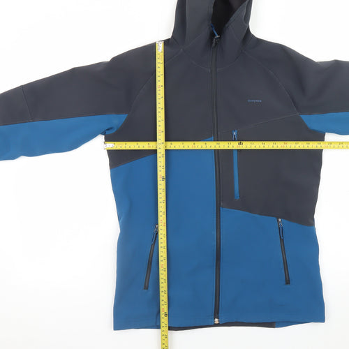 Quechua Boys Blue Softshell Hooded Outdoor Jacket 14-15 Years Windproof