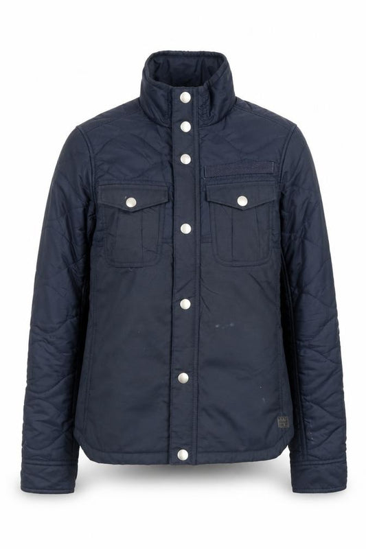 Front view of G-Star RAW Women's Blue Quilted Puffer Jacket, size M
