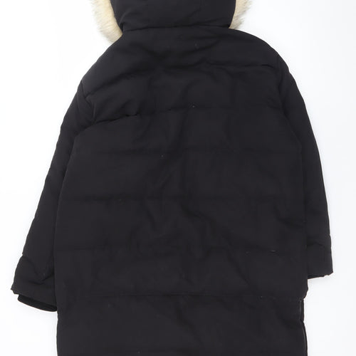 C&A Yessica Women’s Black Faux Fur Hooded Parka Coat Size 14