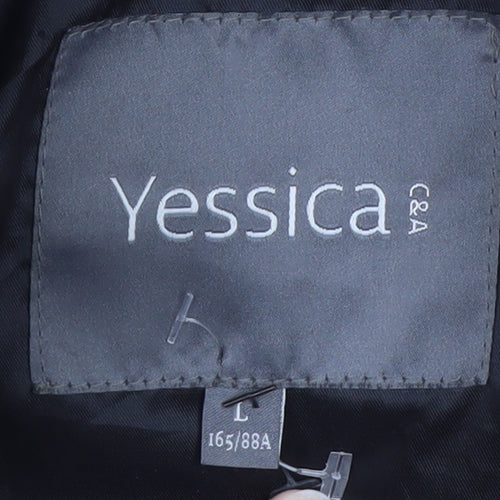 C&A Yessica Women’s Black Faux Fur Hooded Parka Coat Size 14