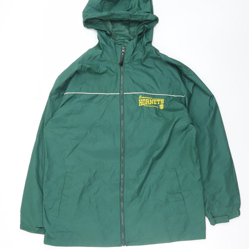 My Town Originals Men's Green Hooded Windbreaker Jacket Size S