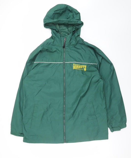 My Town Originals Men's Green Hooded Windbreaker Jacket Size S