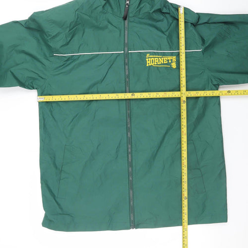 My Town Originals Men's Green Hooded Windbreaker Jacket Size S
