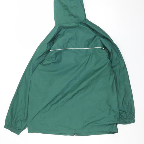 My Town Originals Men's Green Hooded Windbreaker Jacket Size S
