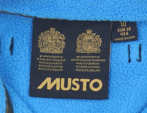 Musto Women's Blue Fleece Full Zip Jacket Size 10 Outdoor Warm