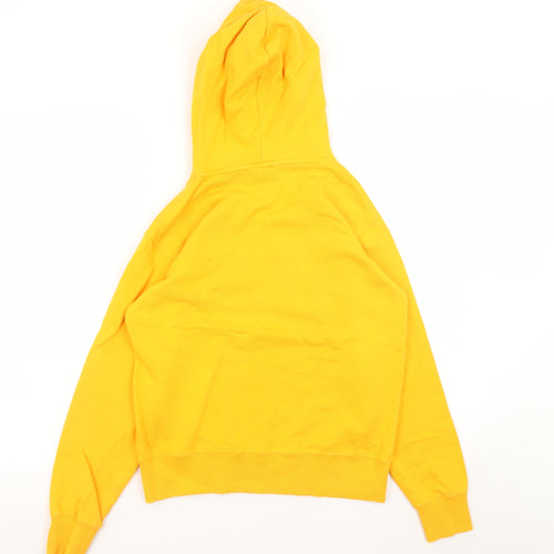Champion Womens Yellow Hoodie Small Pullover Cotton Logo Casual