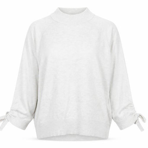 F&F Women's Grey Mock Neck 3/4 Sleeve Bow Jumper Size 14