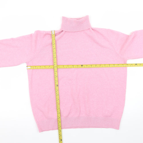 Marks and Spencer Women's Pink Roll Neck Knit Jumper Medium