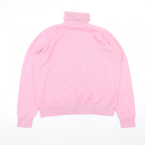Marks and Spencer Women's Pink Roll Neck Knit Jumper Medium