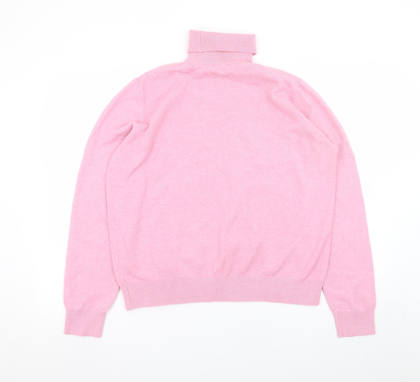 Marks and Spencer Women's Pink Roll Neck Knit Jumper Medium