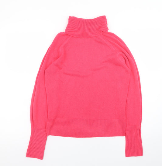 Marks and Spencer Women Pink Roll Neck Pullover Jumper XS