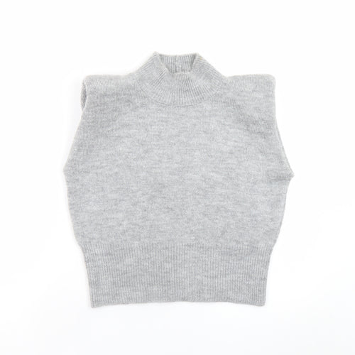 ASOS Design Women's Grey Mock Neck Sleeveless Pullover Jumper M