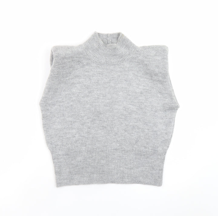 ASOS Design Women's Grey Mock Neck Sleeveless Pullover Jumper M