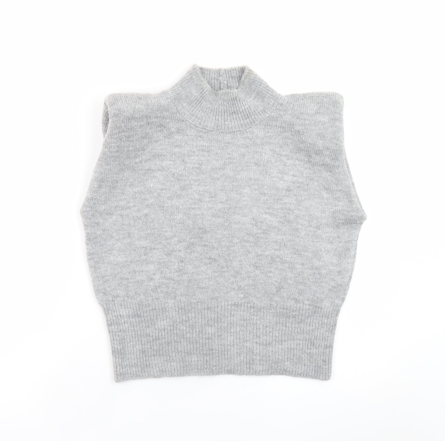 ASOS Design Women's Grey Mock Neck Sleeveless Pullover Jumper M