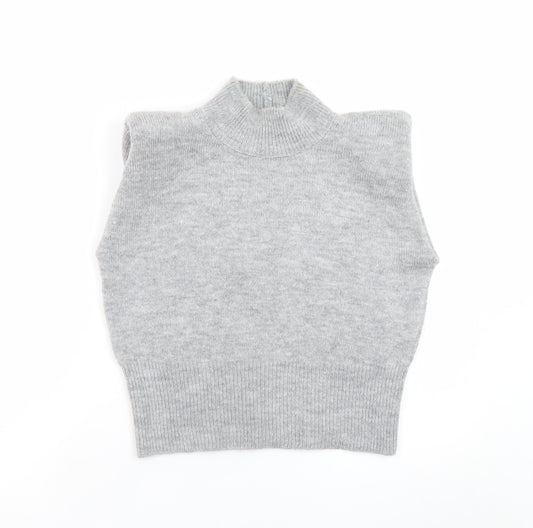 ASOS Design Women's Grey Mock Neck Sleeveless Pullover Jumper M