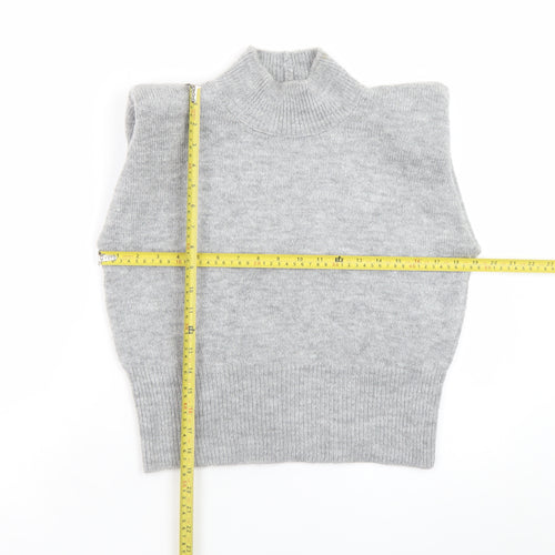 ASOS Design Women's Grey Mock Neck Sleeveless Pullover Jumper M