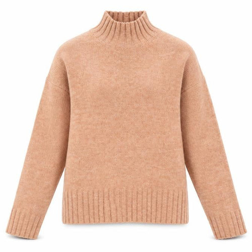 New Look Womens Beige Mock Neck Long Sleeve Knit Jumper Size S
