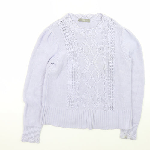 Oasis Women’s Purple Cotton Cable-Knit Jumper Size 12