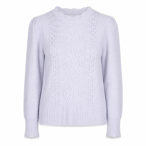 Oasis Women’s Purple Cotton Cable-Knit Jumper Size 12