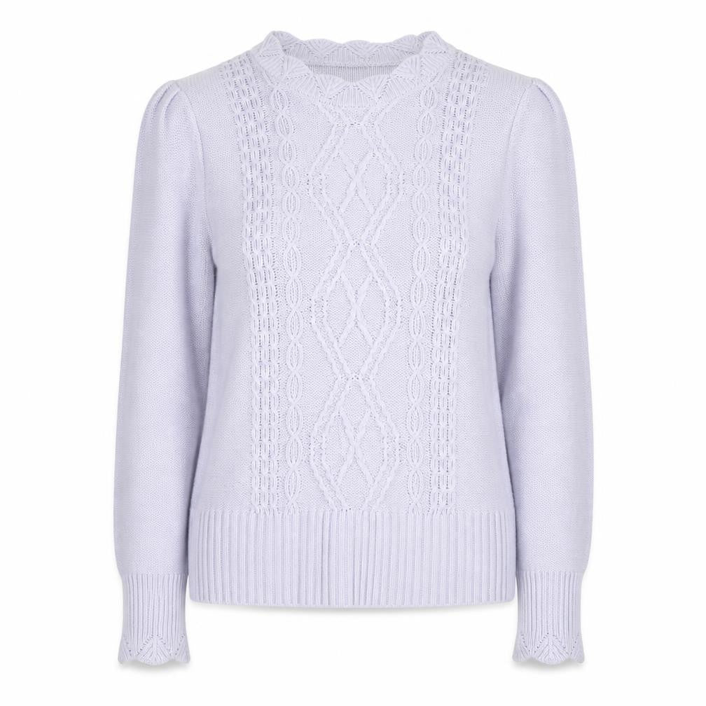 Oasis Women’s Purple Cotton Cable-Knit Jumper Size 12