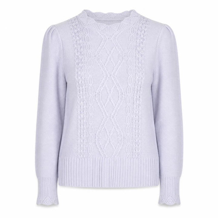 Oasis Women’s Purple Cotton Cable-Knit Jumper Size 12
