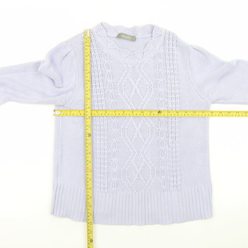 Oasis Women’s Purple Cotton Cable-Knit Jumper Size 12