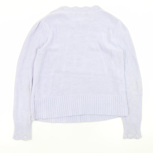 Oasis Women’s Purple Cotton Cable-Knit Jumper Size 12