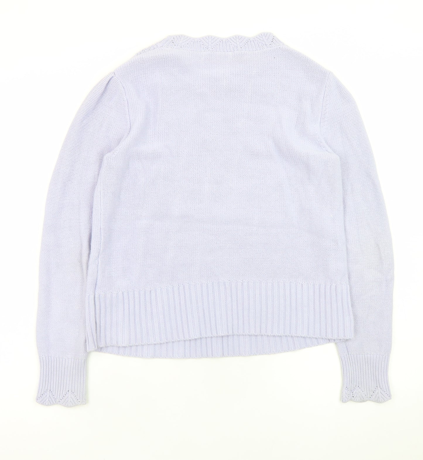 Oasis Women’s Purple Cotton Cable-Knit Jumper Size 12