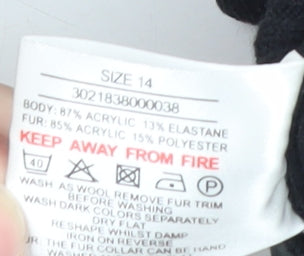 Amaranto Women's Black V-Neck Button Cardigan Size 14