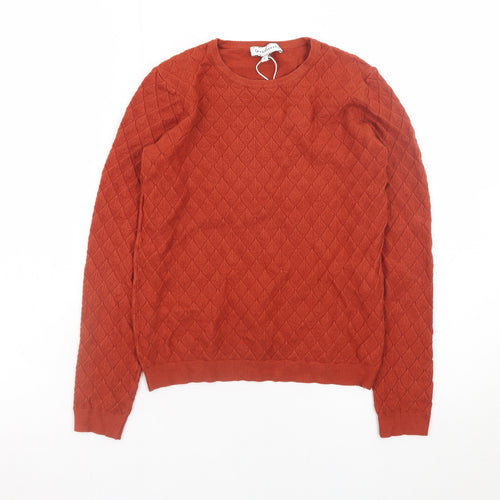Warehouse Boys Rust Diamond Knit Jumper Size 6 Crew Neck Pullover