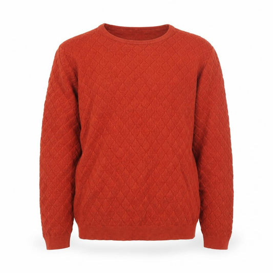 Warehouse Boys Rust Diamond Knit Jumper Size 6 Crew Neck Pullover