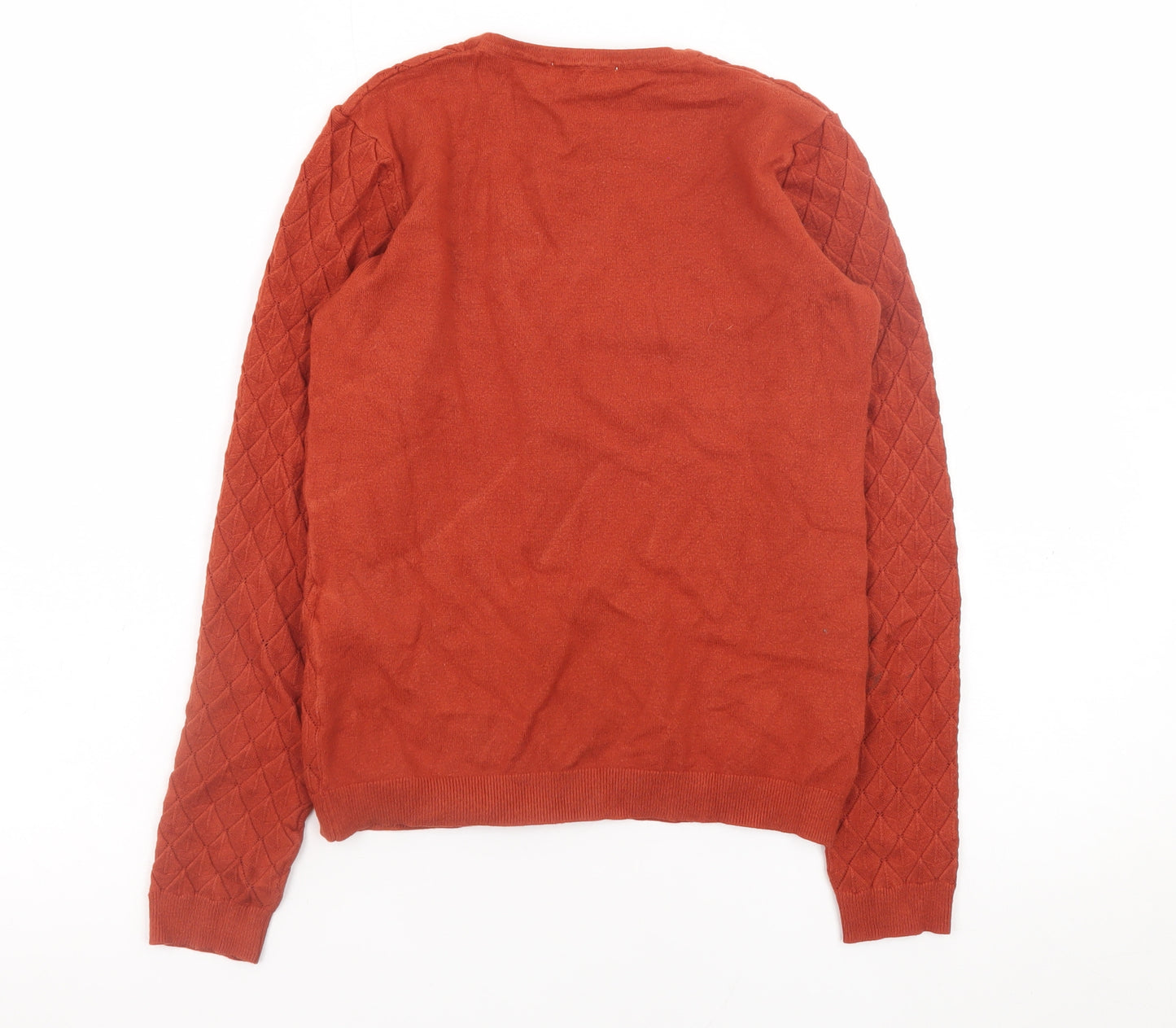 Warehouse Boys Rust Diamond Knit Jumper Size 6 Crew Neck Pullover
