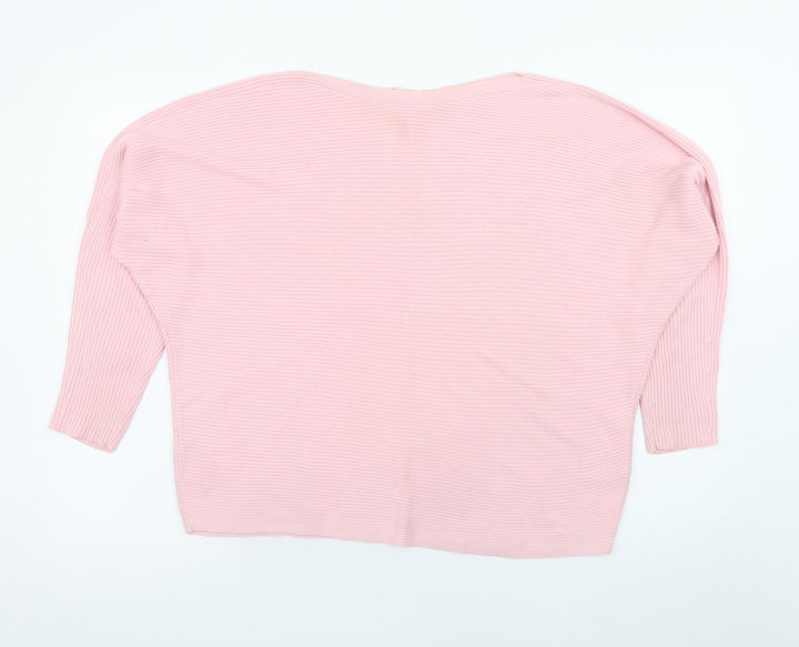 Lace Label Womens Pink XS Relaxed Knit Pullover Jumper