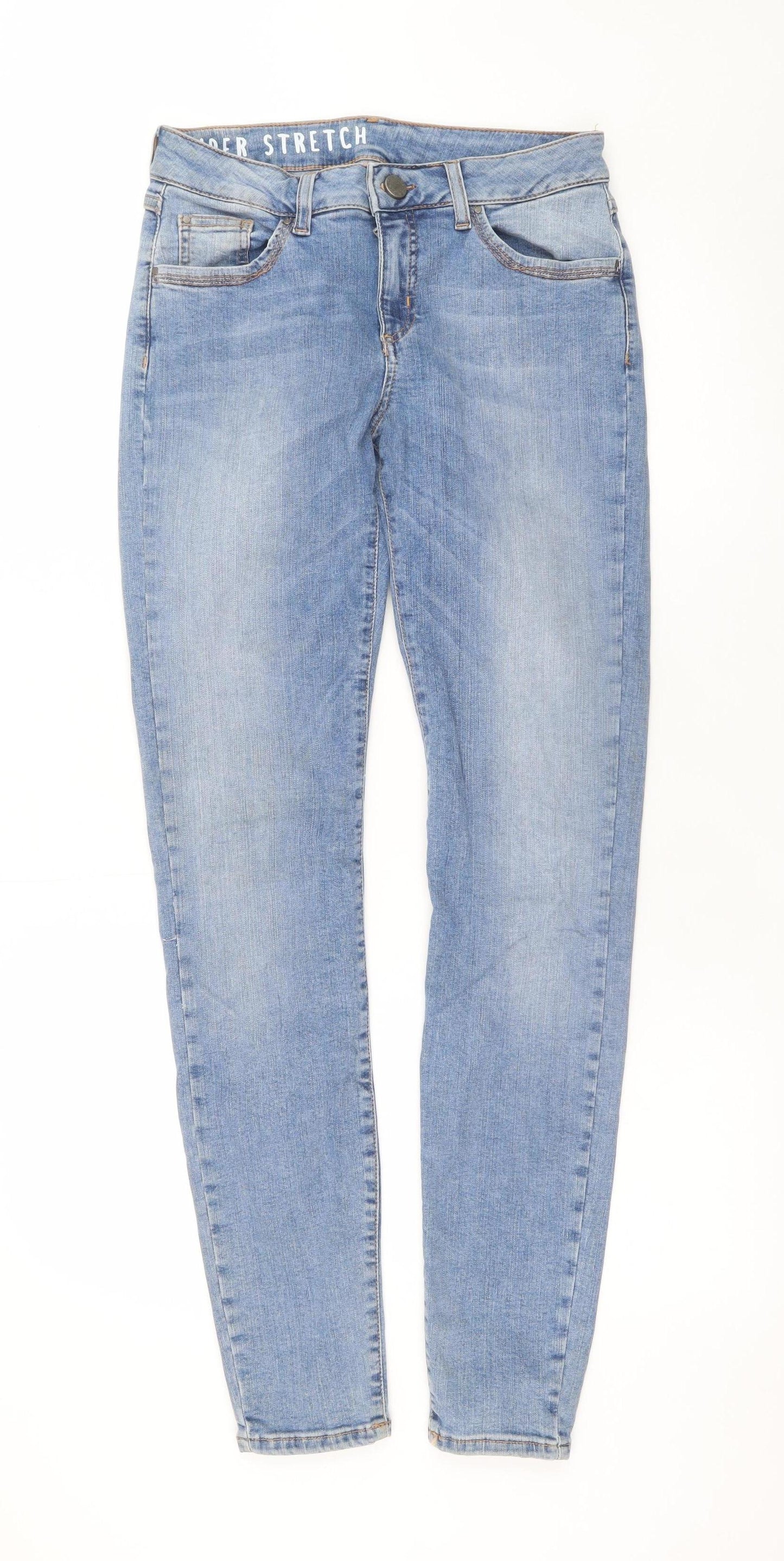 Marks and Spencer Womens Blue Skinny Stretch Jeans Size 12 Long