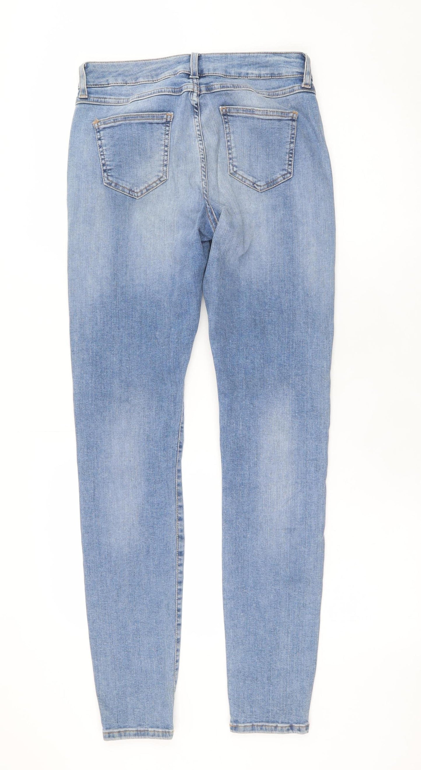Marks and Spencer Womens Blue Skinny Stretch Jeans Size 12 Long