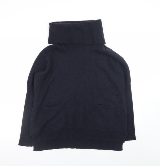 Whistles Women’s Black 100% Cashmere Roll Neck Jumper Size S