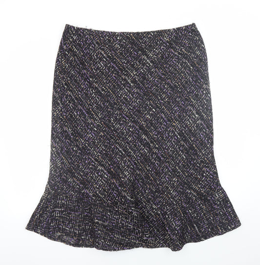 Bm Womens Multicoloured Tweed Flare Skirt Size 18