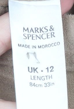 Marks and Spencer Women Beige Size 12 A-Line Midi Skirt