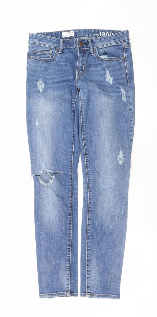 Gap 1969 Women’s Blue Distressed Skinny Jeans Size 4