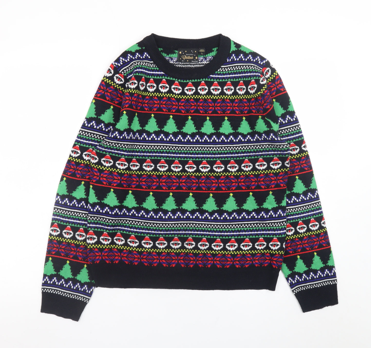 Brave Soul Womens Multicoloured L Christmas Fair Isle Knit Jumper