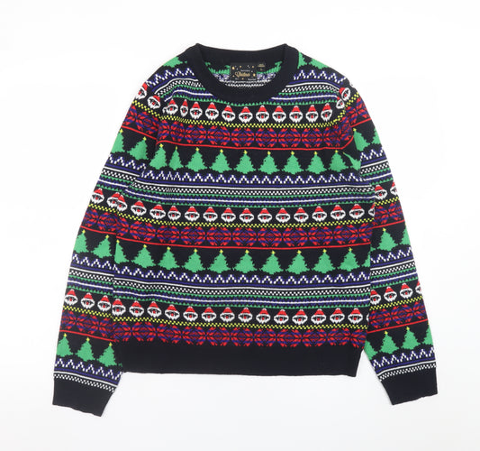 Brave Soul Womens Multicoloured L Christmas Fair Isle Knit Jumper