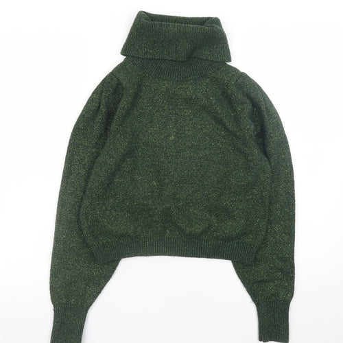 MNG Basics Women’s Green Roll Neck Long Sleeve Knit Jumper Size 8