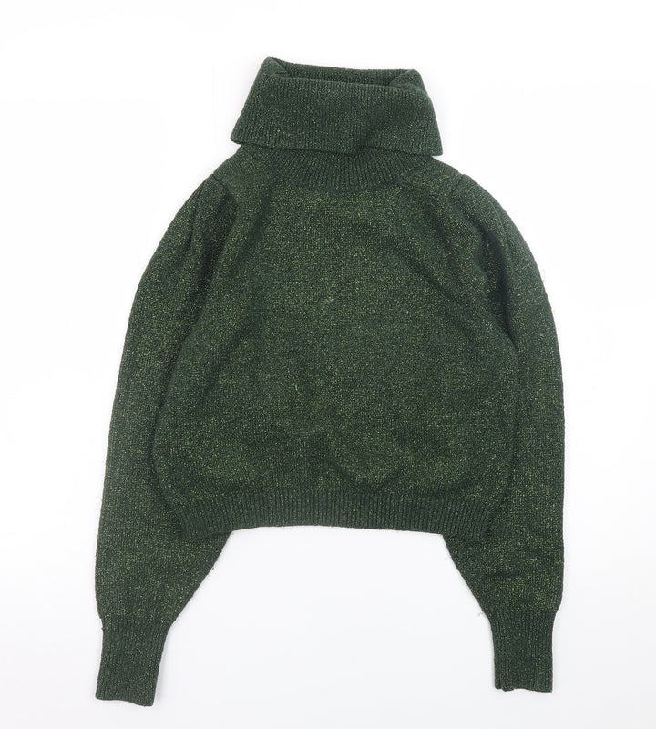 MNG Basics Women’s Green Roll Neck Long Sleeve Knit Jumper Size 8