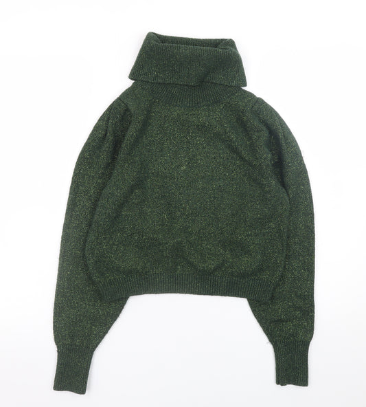 MNG Basics Women’s Green Roll Neck Long Sleeve Knit Jumper Size 8