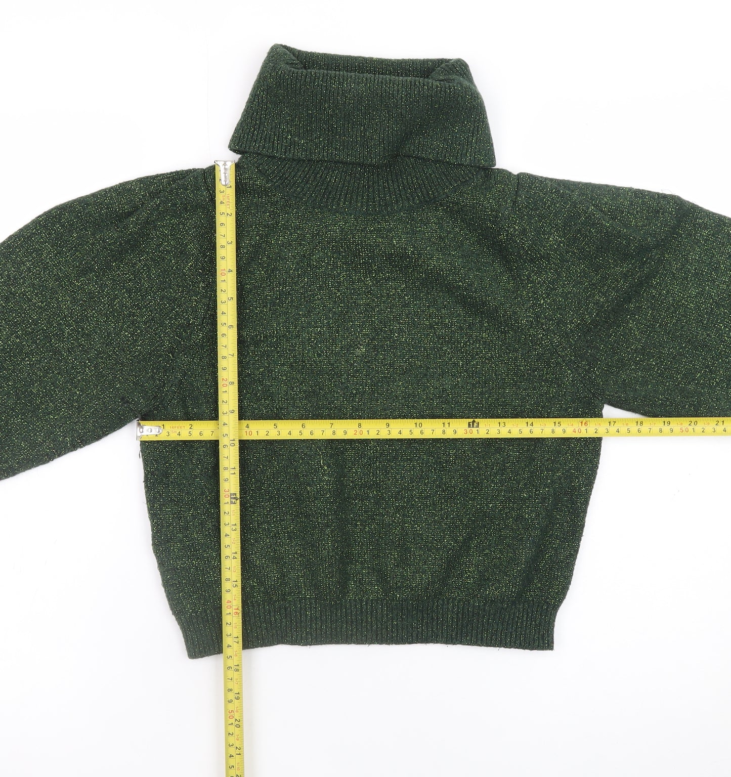 MNG Basics Women’s Green Roll Neck Long Sleeve Knit Jumper Size 8