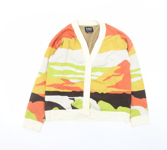 Eiger 1.9.8.9 Womens Multicoloured Cotton V-Neck Cardigan Size M
