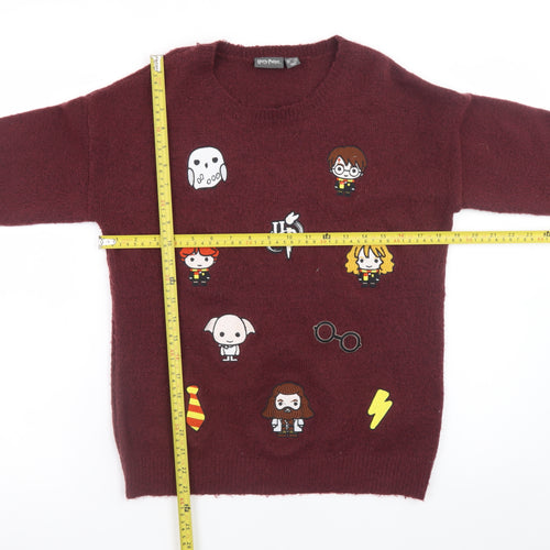 Harry Potter Women’s Red Crew Neck Pullover Jumper 2XS
