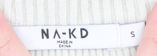 NA-KD Women’s Black White Stripe Knit Jumper Size S Crew Neck Pullover