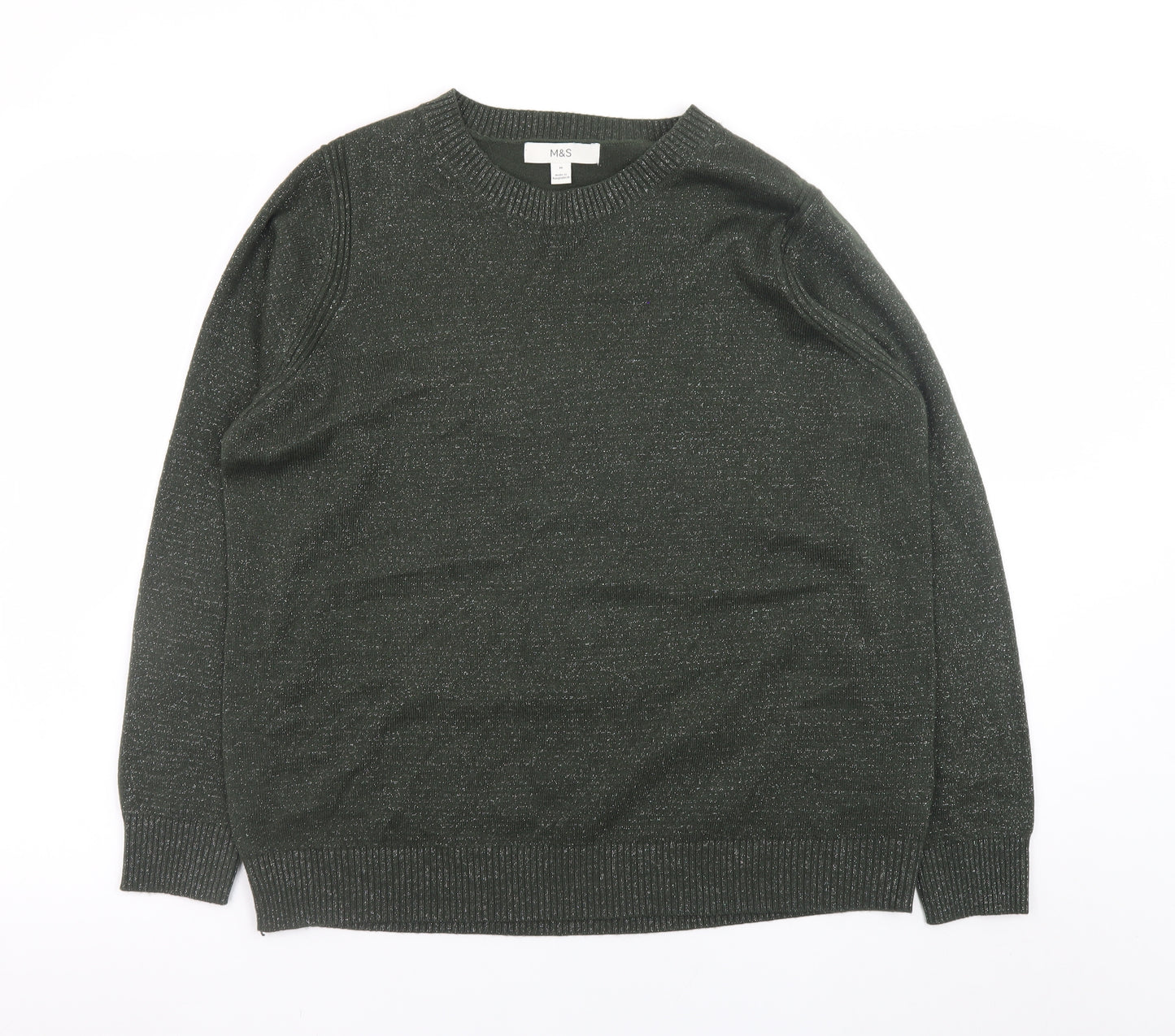 Marks and Spencer Women’s Green Crew Neck Acrylic Knit Jumper M